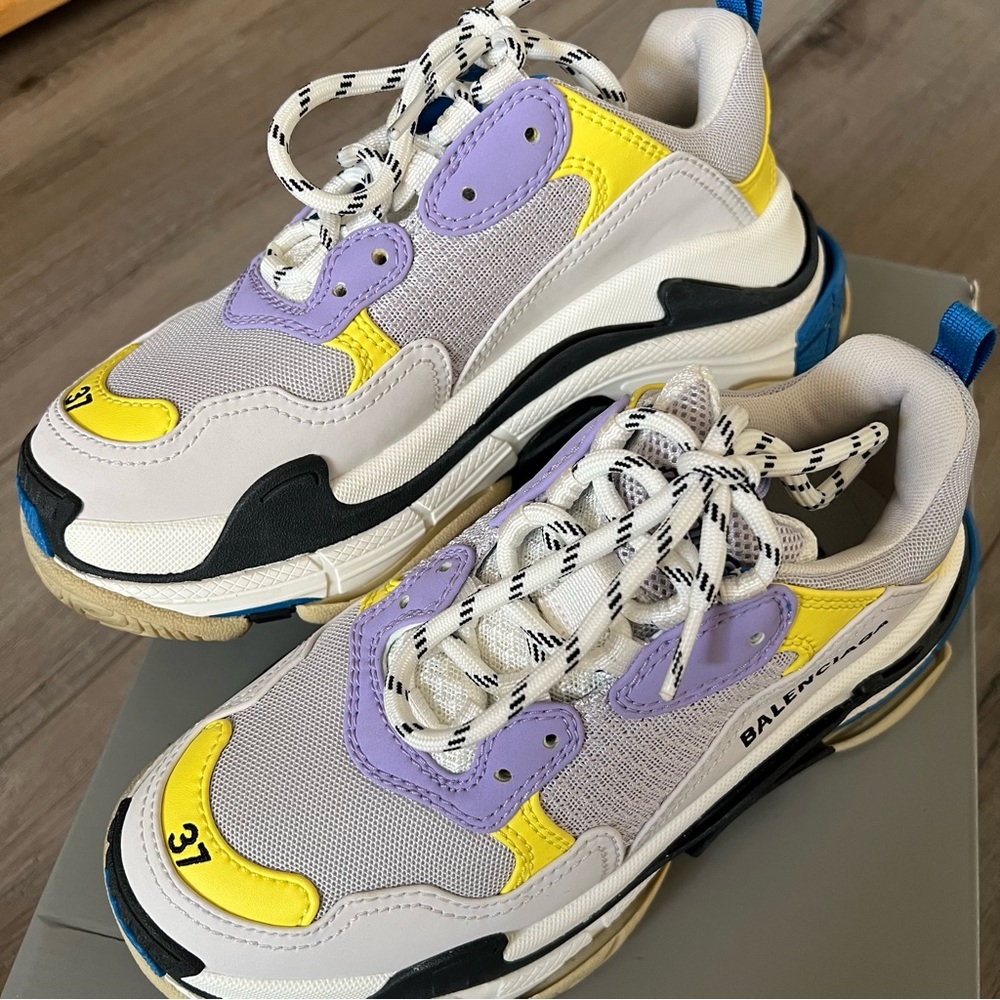 Balenciaga Triple S sneakers 37 US womens 7 gray purple blue - Picture 3 of 10